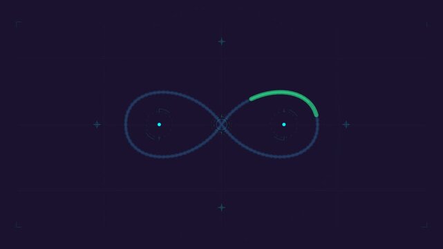Animation of a glowing infinity symbol tracing a loop
