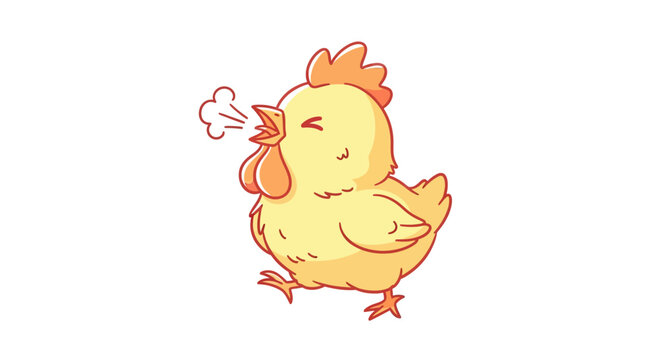 Cute Cartoon Chicken Bird Animal.