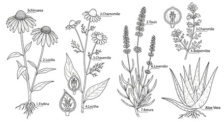 A collection of various herbal plants. © Malikmagak