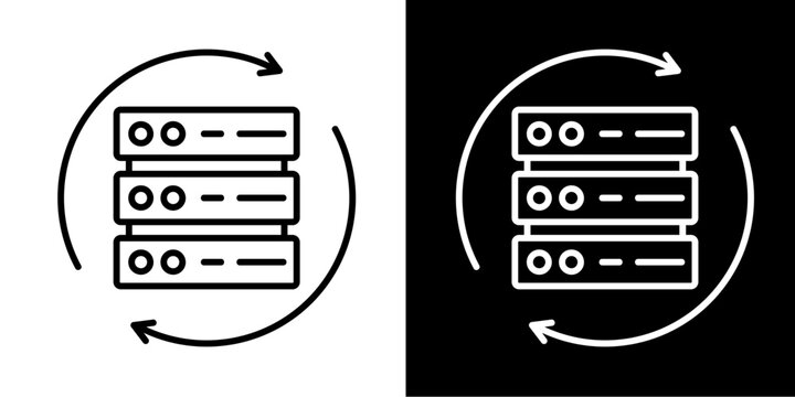 Server Replication  Icon Set White Line Style Collection