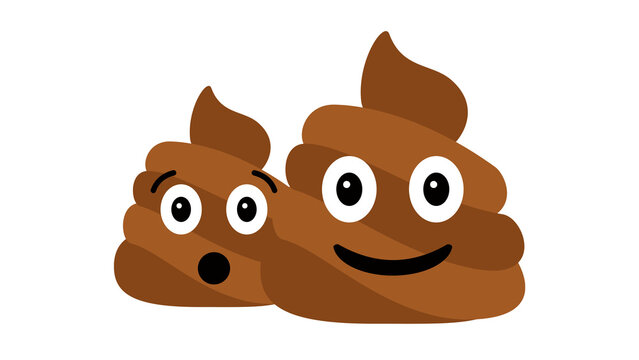 Funny poop character illustration with playful expression and cartoon style, perfect for humor themes, memes, stickers, kids designs and social media content.