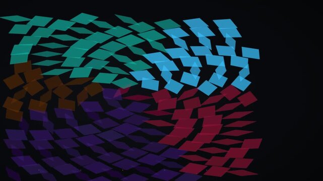 Cultural Diversity Geometric Mosaic Abstract Loop Background 4K