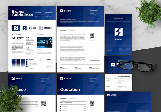 Black And White Business Technology Brand Guidelines