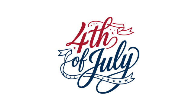 Dynamic script 4th of July with ribbon banner