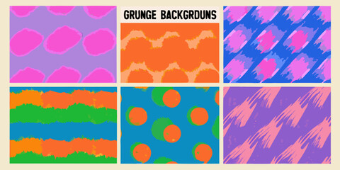 Obraz premium Grunge background panels colorful vector patterns with textured brushstrokes