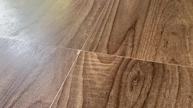 Realistic Wood Pattern Porcelain Tile Grout Close Up