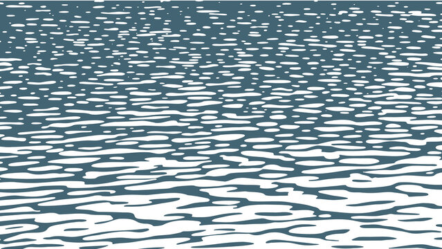 Stylized Vector Water Ripples Background with Abstract Teal and White Wave Patterns