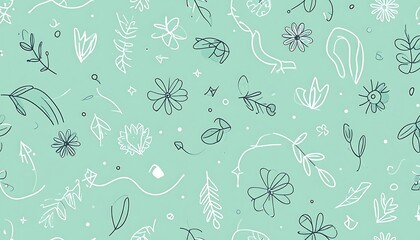Botanical floral pattern with leaves flowers.