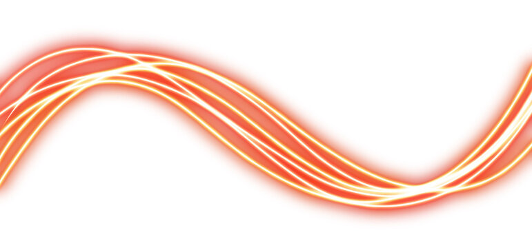 Shining Red Energy Line Effect Transparent Background