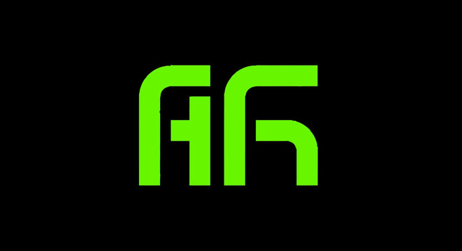 Modern neon green AA monogram logo design on black background