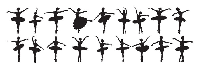 ballerina silhouette white background © Hinsoor