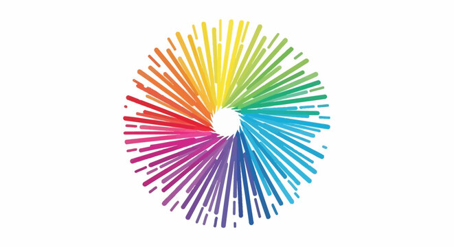 Abstract Colorful Radial Burst - Rainbow Spectrum