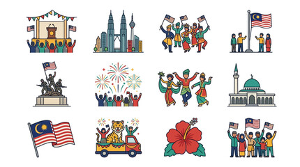 Fototapeta premium Celebration of Malaysian Independence Day with Festivities