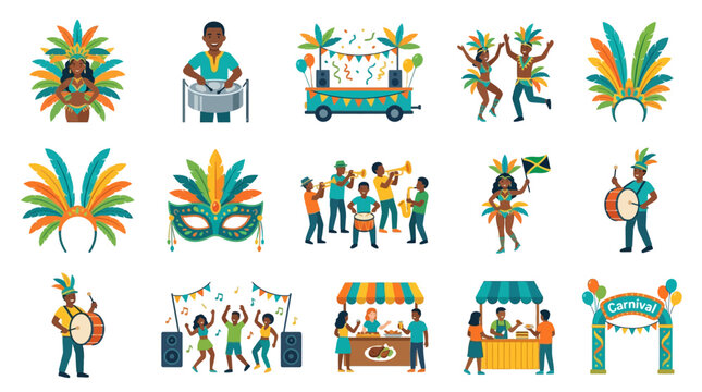 Colorful carnival celebration with music and dancing