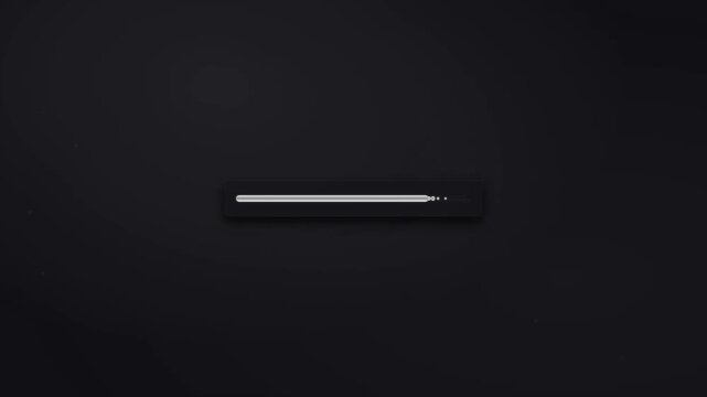 Minimalist Loading Bar Animation Sequence Progressing Smoothly in Dark Mode Style for Digital Software Interface Design and Web User Experience Loading Indicators