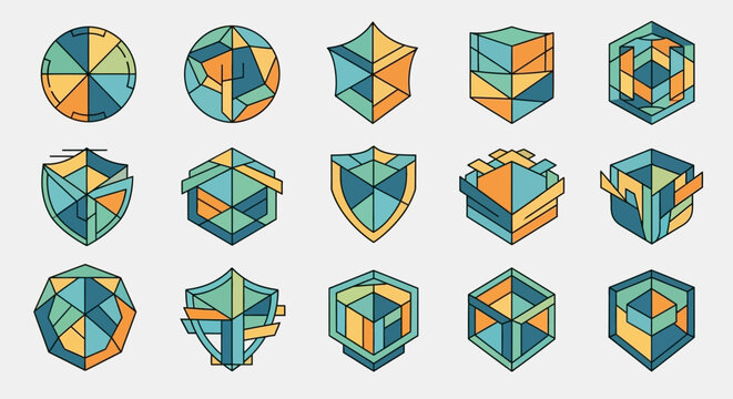 Geometric Abstract Shapes, Modern Design Icons, Minimalist Forms