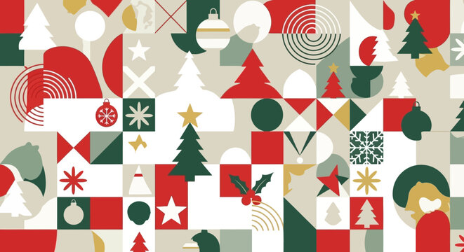 Christmas Patterns: Festive Geometric Designs with Trees, Ornaments, Stars