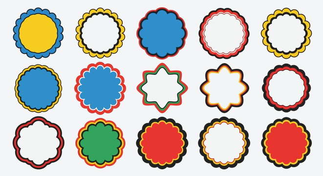 Colorful Decorative Frames and Labels Set - Graphic Designs