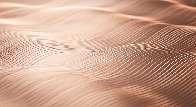 Elegant Rose Gold Metallic Wavy Lines Abstract Background
