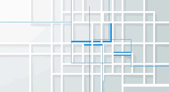 Abstract Geometric Grid with Blue Lines - Modern Design