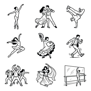 Collection of Diverse Dance Styles Illustrated 1.