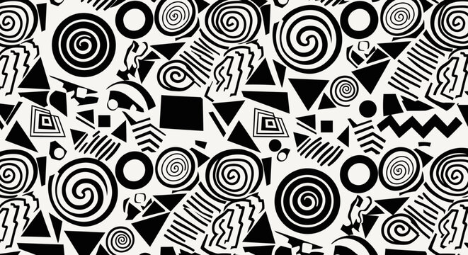 Abstract Black and White Geometric Pattern Background