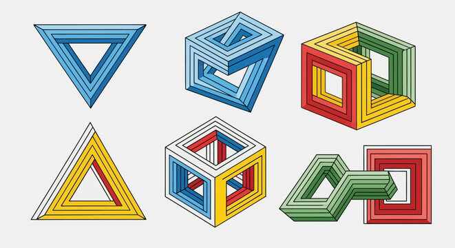 Impossible Geometric Shapes: Optical Illusion Art