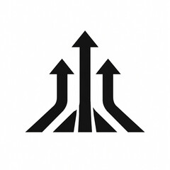 Fototapeta premium Three Direction Arrow Icon Vector – Business Growth, Success Strategy and Forward Movement Symbol