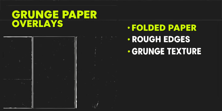Grunge paper overlays vector illustration with distressed texture and folded edges