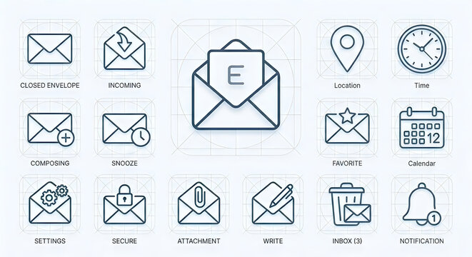 mail icons set
