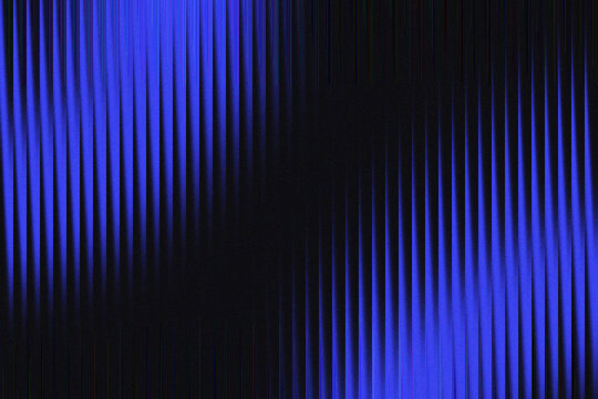 Vibrant blue curtains with dynamic lighting effects and sleek folds