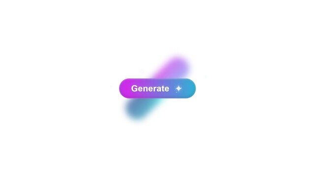 Generate button with gradient glow effect isolated on white background
