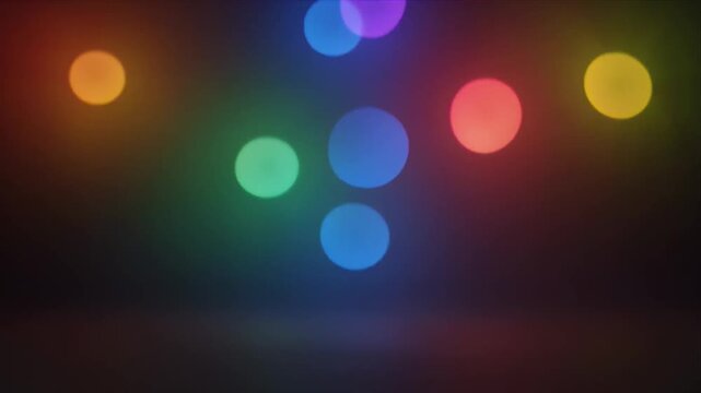 Bokeh background light blur colorful circle abstract glow dark design with dreamy festive mood soft focus gradient backdrop warm happy copy space vibrant modern art style