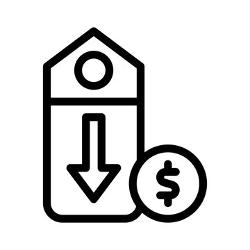 deflation line icon