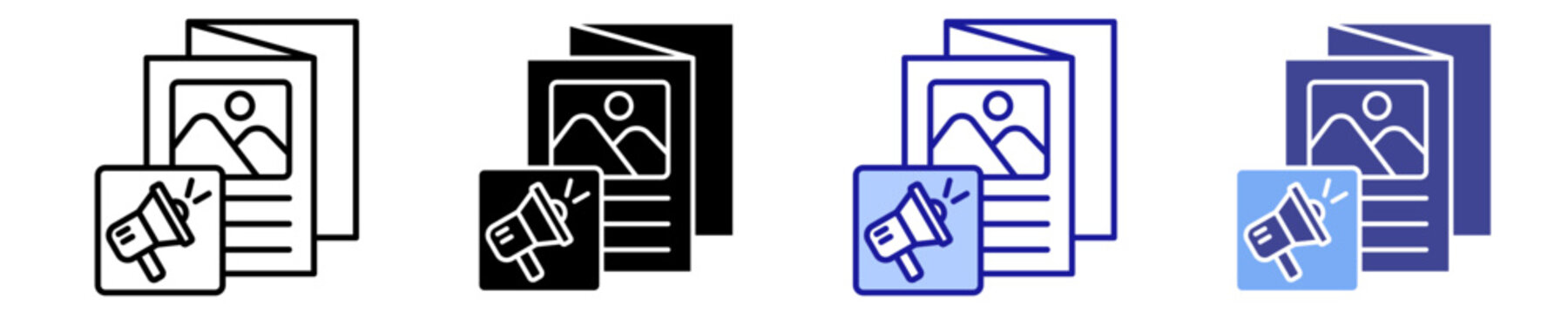 Promotional Materials Icon Set Multiple Style Collection