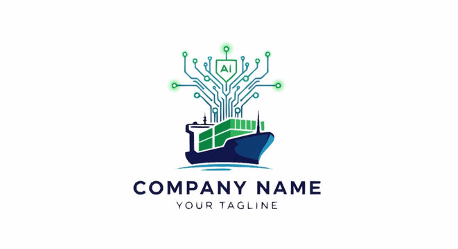 Logistics company shipping transport logo template.