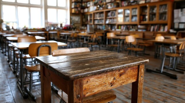 A classroom with reduced student capacity featuring several empty desks, highlighting social distancing and smaller class sizes for safer learning environments.