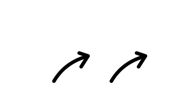 Two hand drawn curved arrows pointing up and to the right