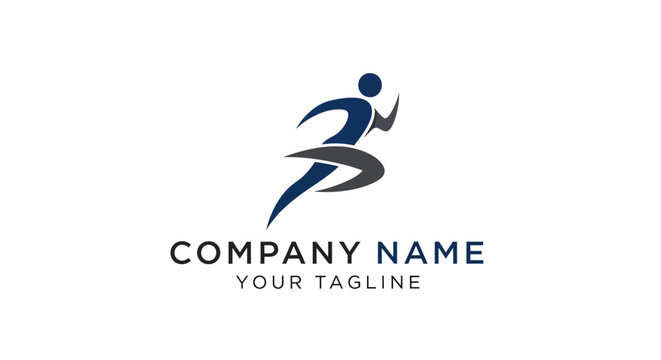 A logo template with a running man.