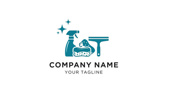 Cleaning service logo template design.