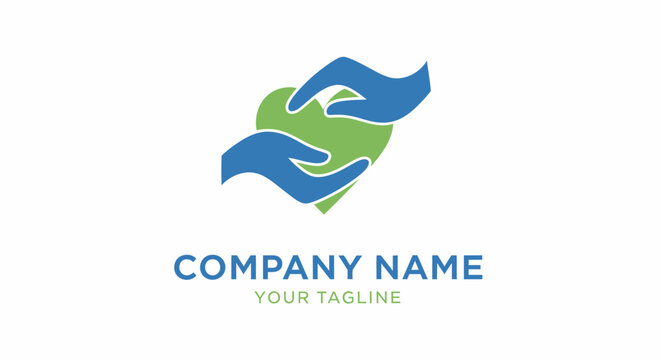 Company logo template with handshake design.