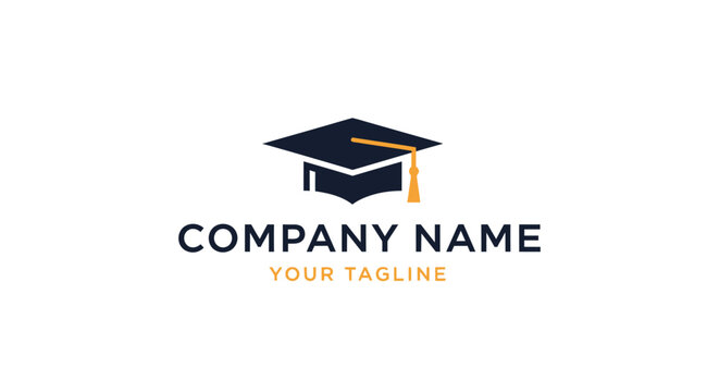 Graduation cap logo template design.