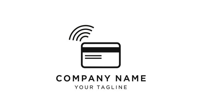 A logo design for a company with a credit card and wireless symbol.