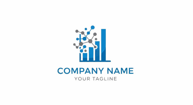 A blue and gray business infographic template.