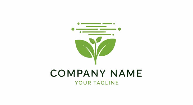 Green leaf logo template design.