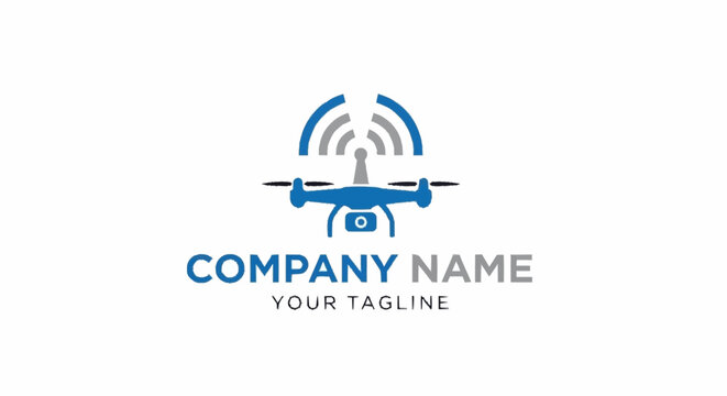 Drone company logo template design.