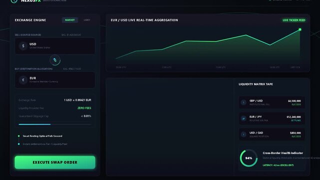 Cryptocurrency Exchange RealTime Forex Aggregation Dashboard Display
