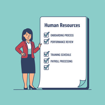 Human Resources Manager With Checklist: Onboarding, Review, Training, Payroll