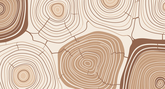 Wood Rings Texture Background, Abstract Tree Trunk Slice Pattern