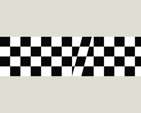 Broken Checkered Flag Pattern on Beige Background